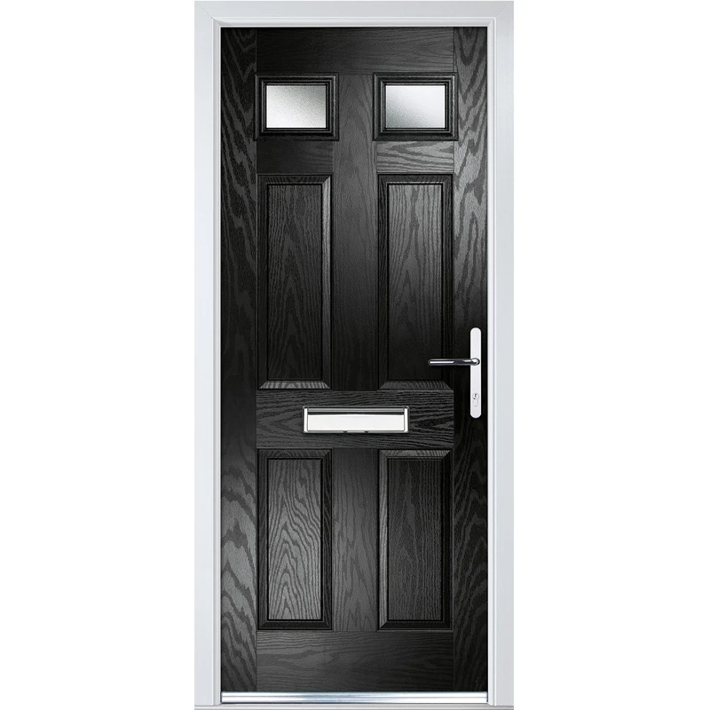 Image of Crystal Grp Door Six Square Two Glass Black Lh 920 X 2055Mm Obs, Black 62BLLHOB