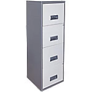 Image of Pierre Henry Filing Cabinet Maxi Silver, White 400 x 400 x 1,250 mm