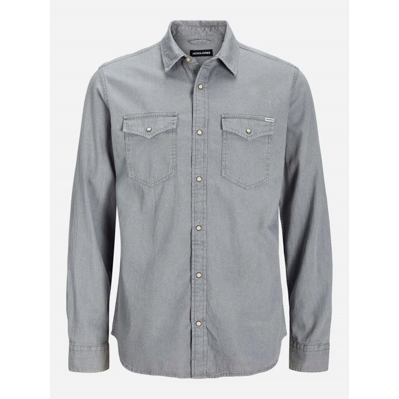 Image of Jack and Jones Sheridan Denim Shirt Mens Lt Grey Melange male M