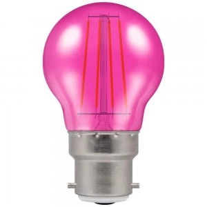Image of Crompton LED Filament Harlequin Round BC B22 4W - Pink