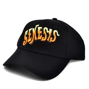 Image of Genesis - Orange Classic Logo Mens Baseball Cap - Black