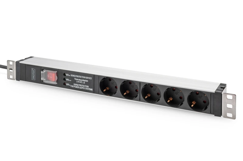 Image of Digitus Digitus DN-95433 19" Server rack cabinet power strip 1 U PG socket Suitable for (cabinet depths): > 300 mm Aluminium , Aluminium (anodised