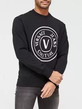 Image of Versace Jeans Couture Emblem Logo Sweatshirt - Black