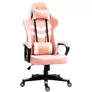 Image of Vinsetto Racing Gaming Chair with Lumbar Support, Headrest, Swivel Wheel, PVC Leather Gamer Desk Chair for Home Office, Pink