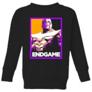 Image of Avengers Endgame Thanos Poster Kids Sweatshirt - Black - 9-10 Years