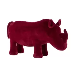 Image of Interiors by PH Rhino Animal Chair Maroon Faux Fur