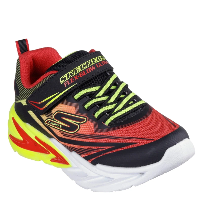 Image of Skechers Kids Gore and Strap Light Up Trainers Red/Black male C4 (21)