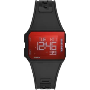 Image of Diesel Chopped Digital Black Silicone Watch