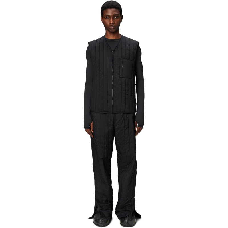 Image of Rains Mens Banja Liner Water Resistant Sleeveless Quilted Gilet Black 01 male Medium