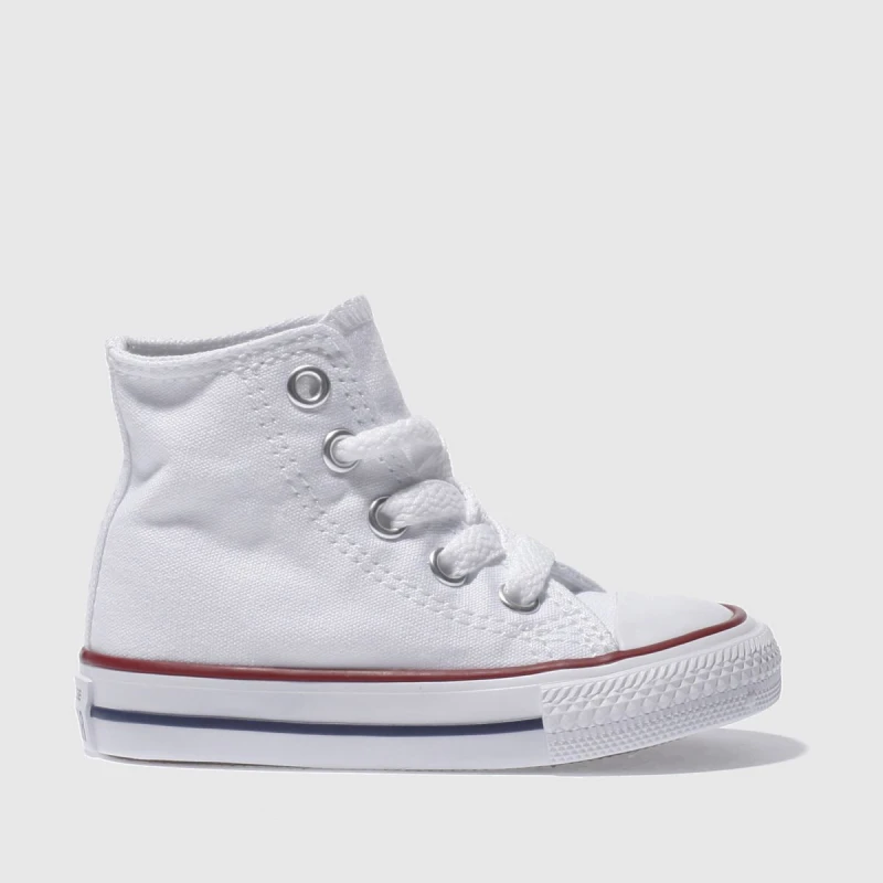 Image of Converse Kids White Small Star High Canvas Optical Exclusive Trainers, 10 Youth