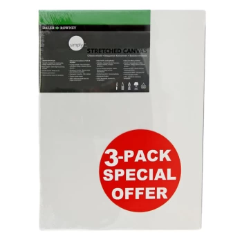 Image of Daler Rowney Simply Canvas Pack of 3 - 30 x 40cm / 12 x 16"