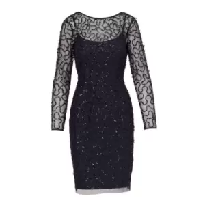 Image of Adrianna Papell Papell Studio Beaded Short Dress - Blue