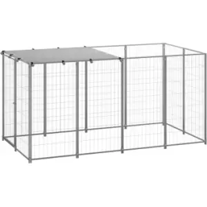 Image of Vidaxl - Dog Kennel Silver 2.42 m² Steel Silver