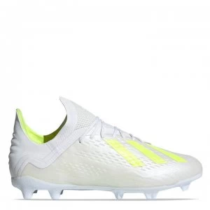Image of adidas X 18.1 Junior FG Football Boots - White/SolYellow