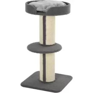 Image of Pawhut - 91cm Cat Tree for Indoor Cats Kitten Activity Center Play Tower Perches Sisal Scratching Post Lamb Cashmere Grey