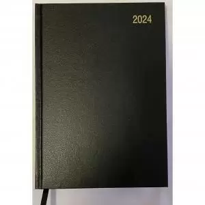 Image of ValueX Diary A5 2 Day Per Page 2024 Black - BUSA52 Black 20896SY