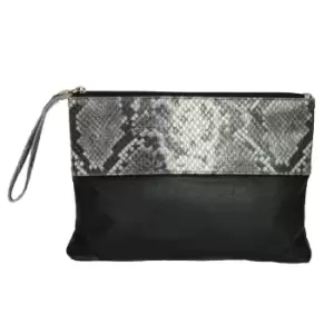 Image of Eastern Counties Leather Womens/Ladies Courtney Clutch Bag (One size) (Black/Grey Foil)