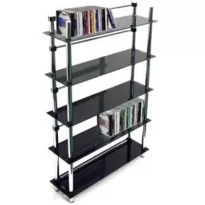 Image of Techstyle 5 Tier 165 DVD / Bluray / 250 Cd / Media Storage Shelves Black