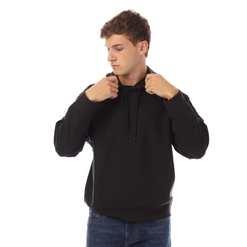 Image of Emporio Armani Allover Lettering Hoodie Black male XS