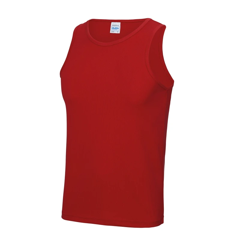 Image of AWDis AWDis Men Just Cool Sports Gym Plain Tank Vest Top in Red Size: X-Small Red XS Male 5063703440509
