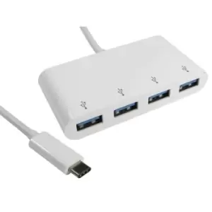 Image of Cables Direct USB3C-HUB4BP interface hub USB 3.2 Gen 2 (3.1 Gen 2) Type-C 5000 Mbps White