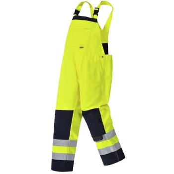 Image of TX72YNRXXXL - sz 3XL Girona Hi-Vis Bib & Brace - Yellow/Navy - Portwest