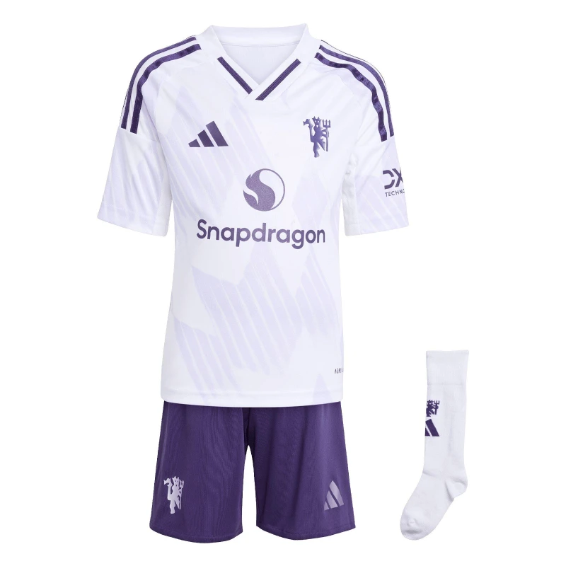 Image of adidas Manchester United Away Minikit 2025 2026 Infants White male 4-5 Years