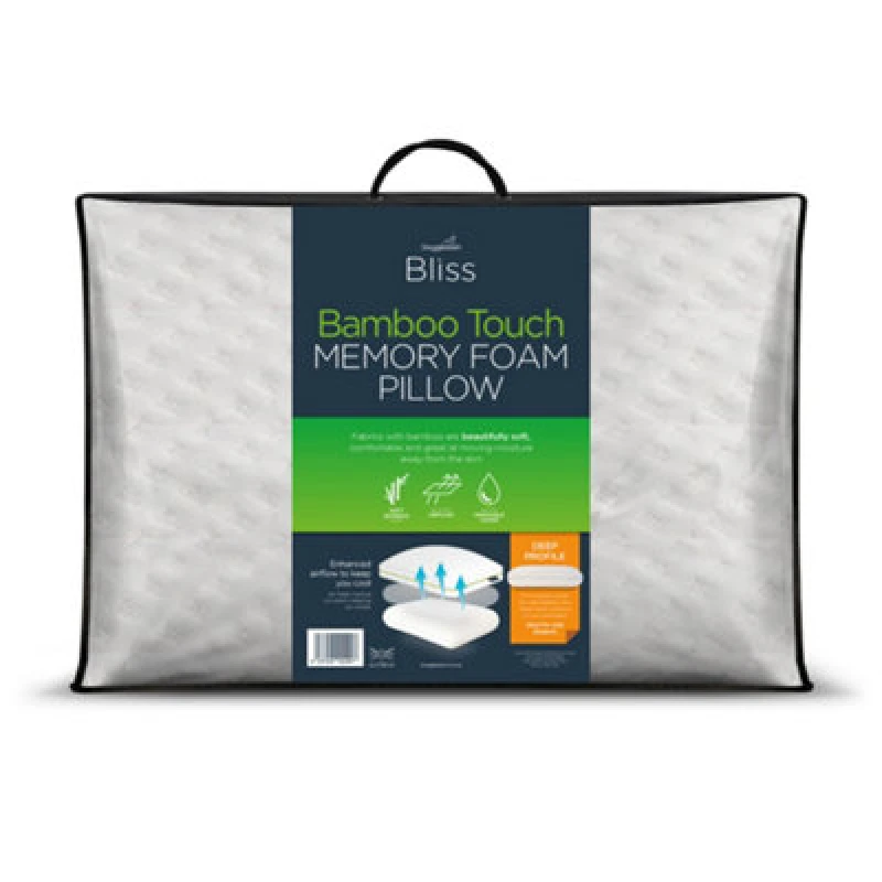 Image of Snuggledown Single Bliss Bamboo Touch Memory Foam Deep Filled Side Sleeper Pillow White