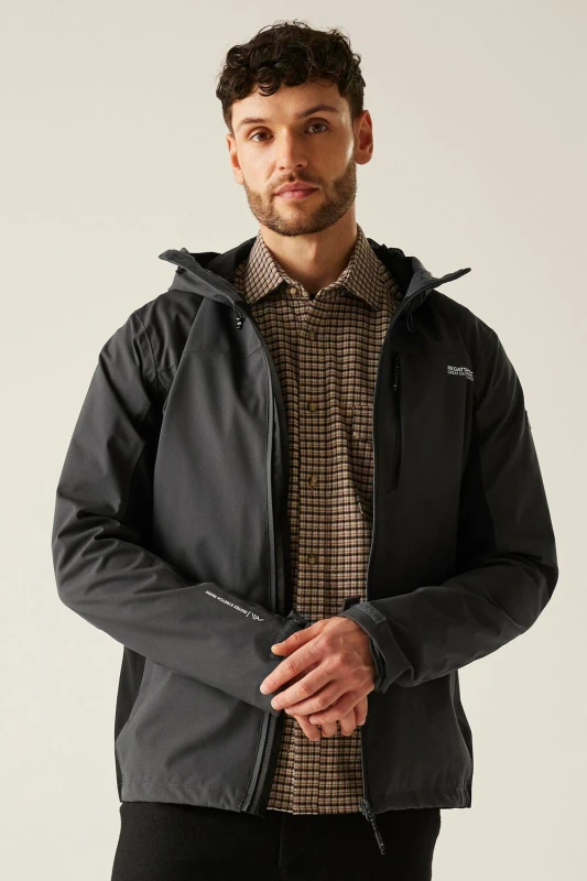 Image of Regatta Mens 'Birchdale' Waterproof Shell Jacket in Charcoal Size: 5XL Charcoal Male 5XL