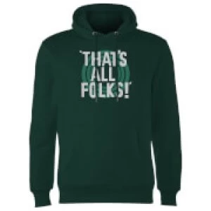 Image of Looney Tunes That's All Folks Hoodie - Forest Green - M