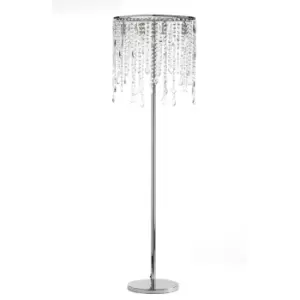 Image of Laila Crystal Glass Floor Lamp, Chrome