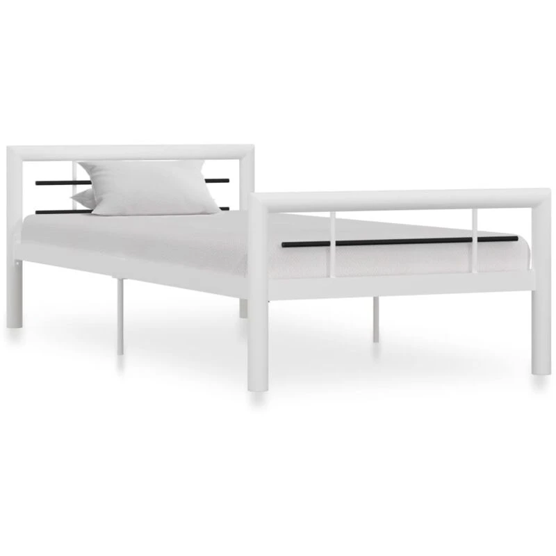 Image of VIDAXL Bed Frame without Mattress White and Black Metal 100x200cm Vidaxl 284545