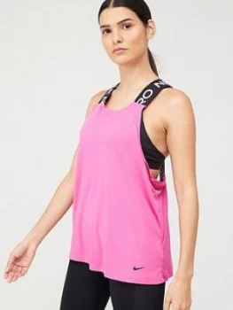 Image of Nike Training Pro Essential Elastika Tank Top - Fuchsia , Fuchsia Size M Women