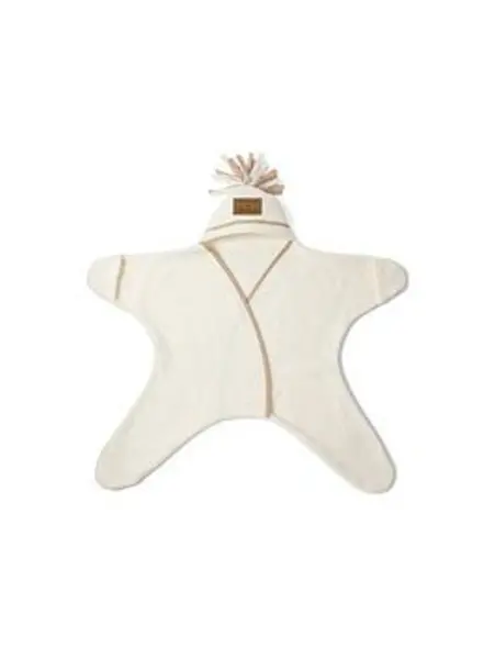 Image of Clair De Lune Star Fleece Wrap Blanket - Cream