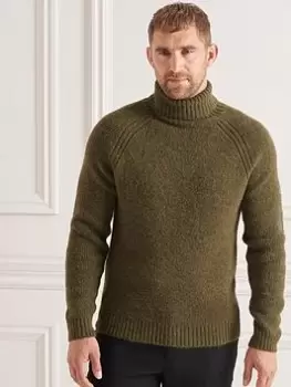 Image of Superdry Studios Chunky Roll Neck, Moss Size XL Men