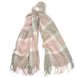 Image of Barbour Womens Hailes Tartan Wrap Pink/Grey Tartan