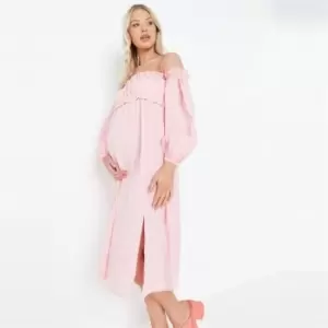 Image of Missguided Striped Bardot Dress - Multi