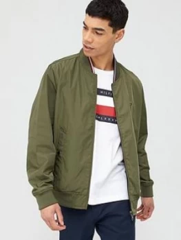 Image of Tommy Hilfiger Reversible Bomber Jacket - Army Green