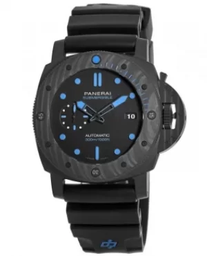 Image of Panerai Submersible 47MM Carbotech Automatic Rubber Strap Mens Watch PAM01616 PAM01616