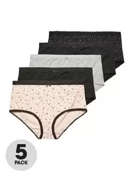 Image of Yours 5 Pack Shooting Star Full Briefs - Multi, Black, Size 34-36, Women