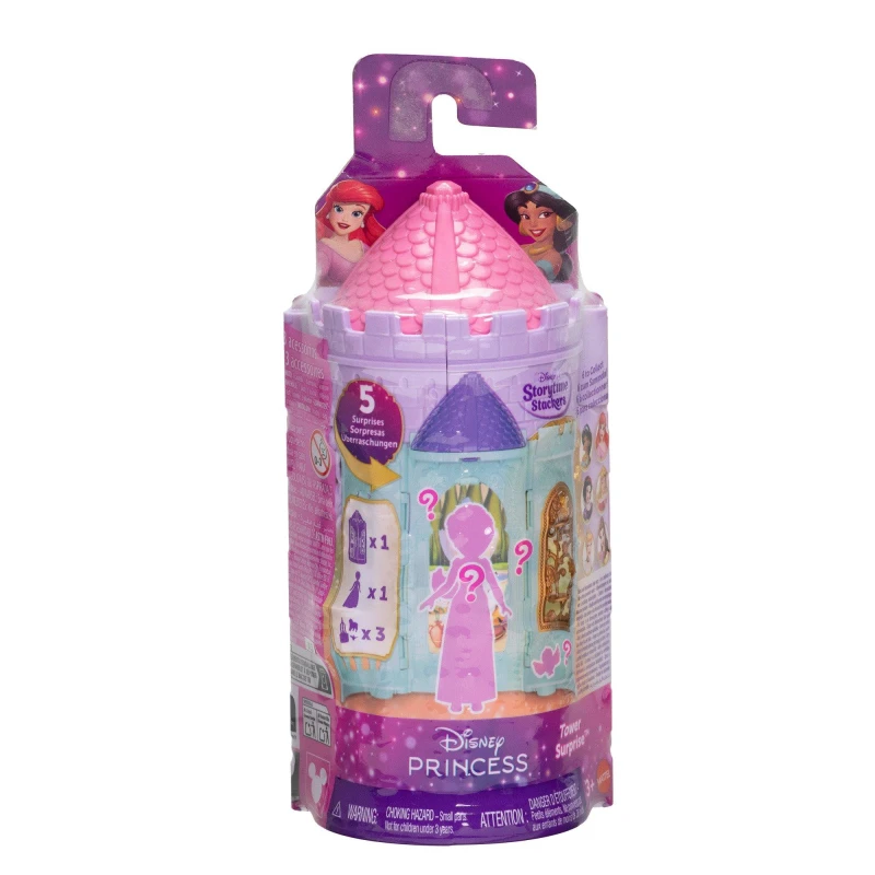 Image of Mattel Disney Princess - Torre a Sorpresa set impilabile con mini bambola misteriosa del mondo Disney e 4 accessori a sorpresa inclusi giocattolo pe