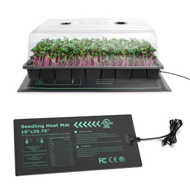 Image of GardenSkill Xl Propagator With Seed Tray Box 58X37Cm, Full Spectrum LED Grow Light & Heat Mat - Electric Indoor Greenhouse Seedling Starter