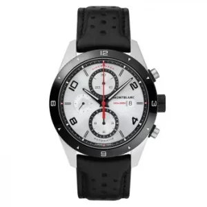 Image of Mont Blanc Timewalker Mens Black Leather Strap Watch
