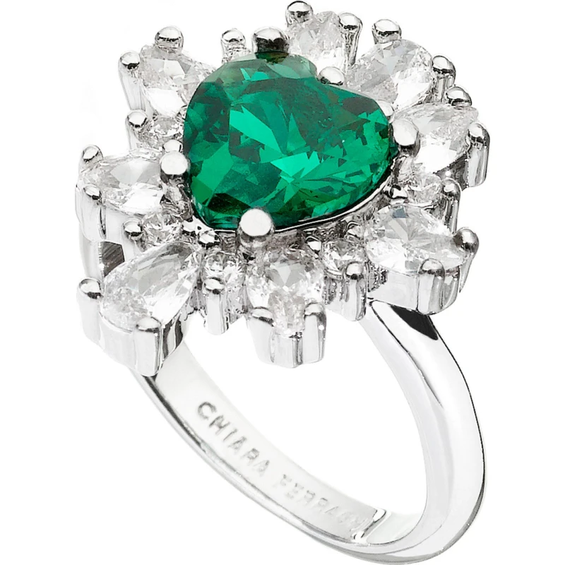 Image of Chiara Ferragni Womens Emerald Band Ring - Multi Female 15