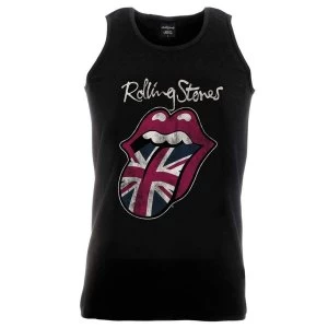 Image of The Rolling Stones - Union Jack Tongue Unisex Medium T-Shirt - Black