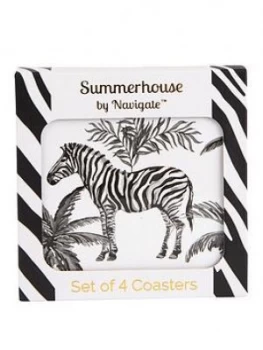 Image of Summerhouse By Navigate Madagascar Zebra Repeat Coasters ; Set Of 4