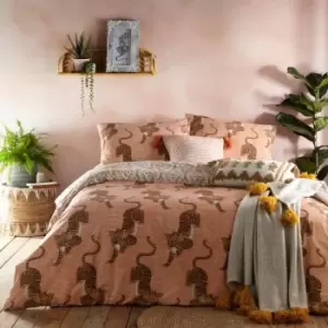 Image of Furn. Tibetan Tiger Single Duvet Cover Set Cotton Polyester Coral