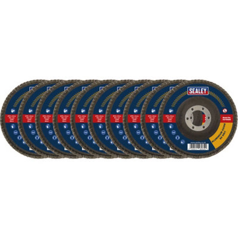Image of Loops 10 PACK 115mm Aluminium Oxide Flap Discs - 22mm Bore - Assorted Grits Multipack Multi