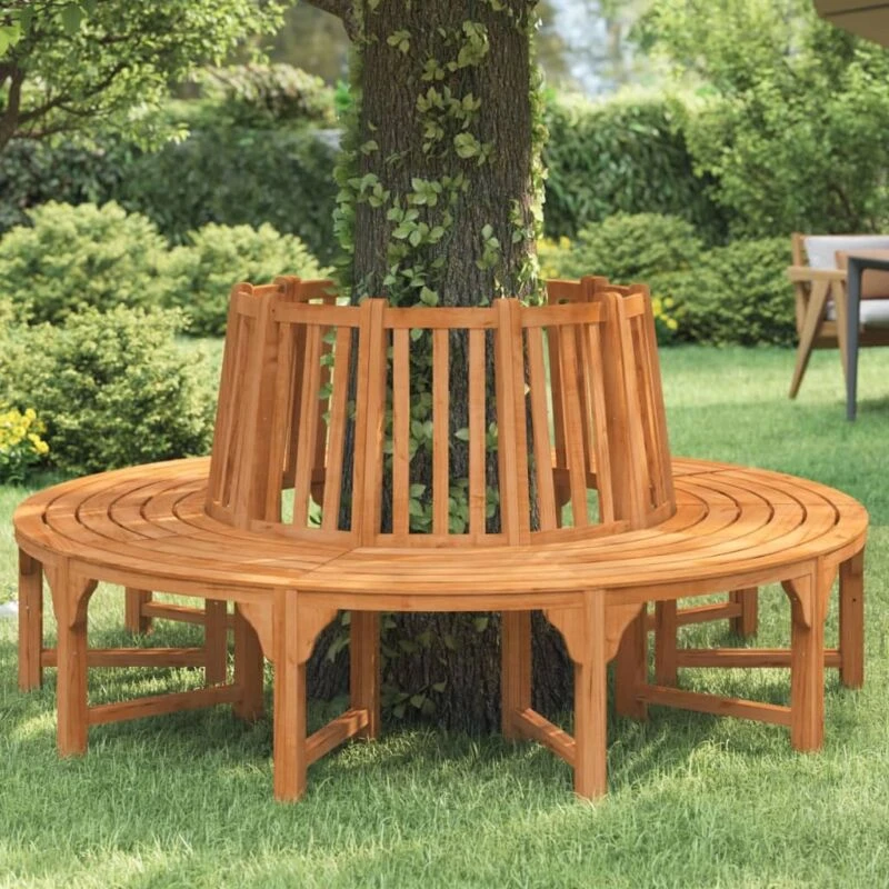 Image of VIDAXL Round Tree Bench Ø208cm Solid Wood Eucalyptus Vidaxl 8720845689308