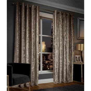 Image of Biba Luxury Crushed Velvet Curtains - Champagne